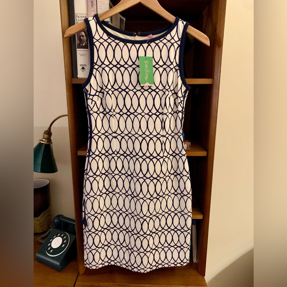 Lilly Pulitzer Francesca Dress Navy/White Size XS NWT